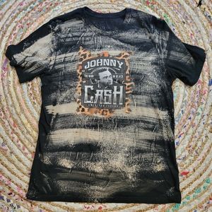🌼5 for $25🌼 leopard Johnny Cash bleached tshirt